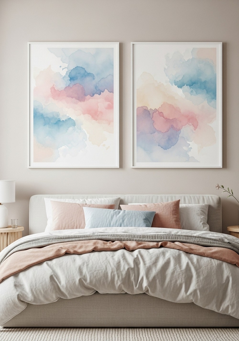 Soft Pastel Colored Wall Art For Calm Bedrooms