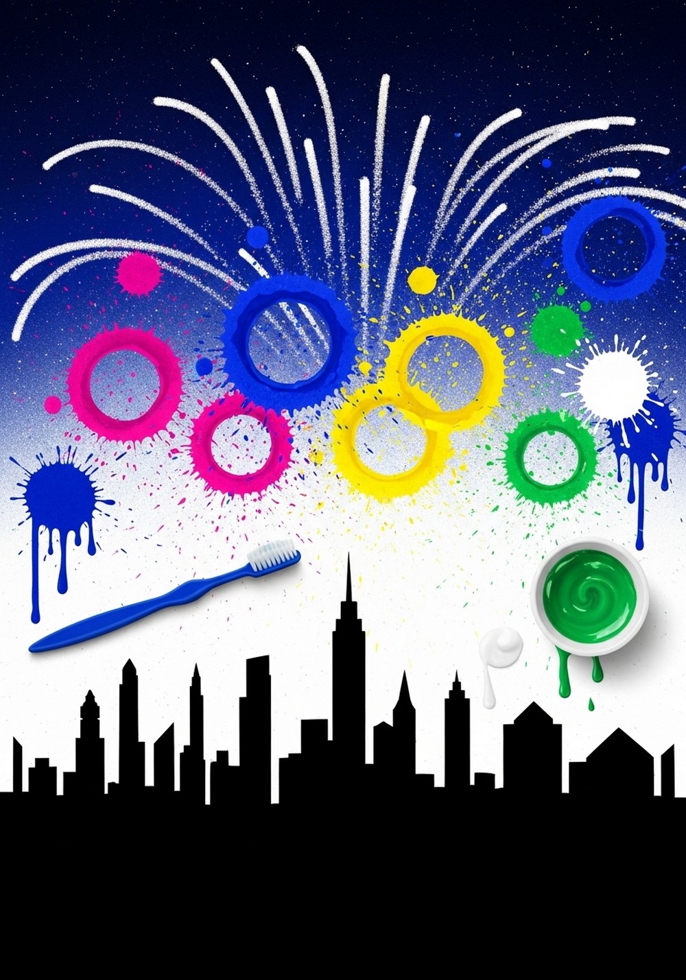 Splatter Silhouette Fireworks