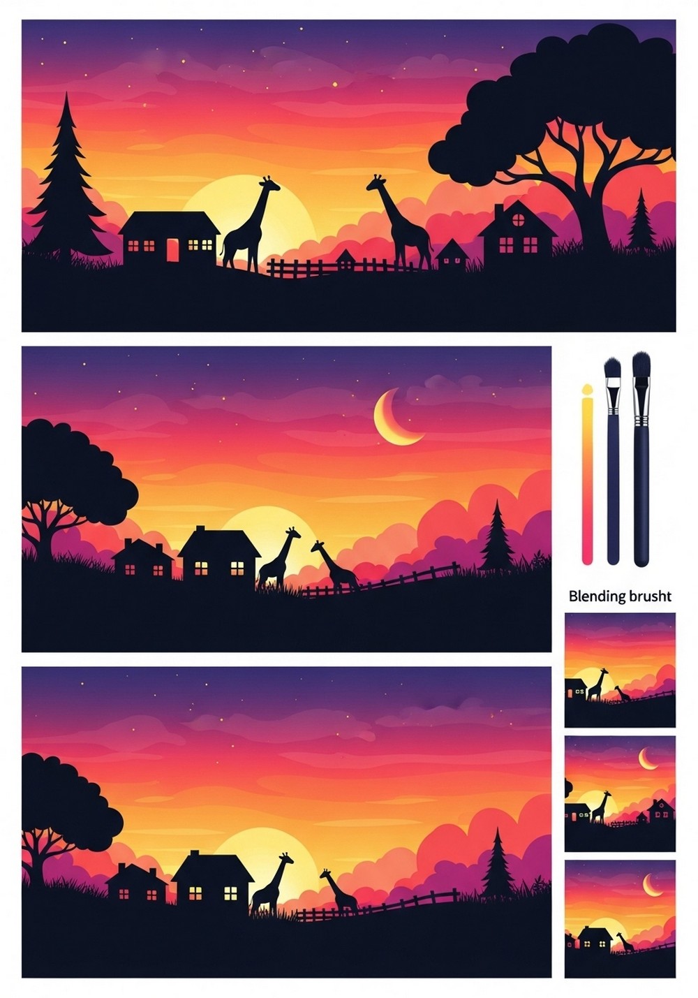 Sunset Silhouette Scenes