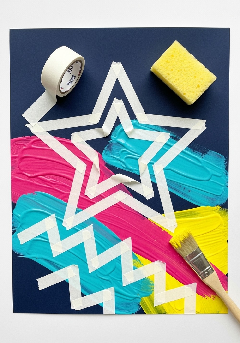 Tape-Resist Shape Art
