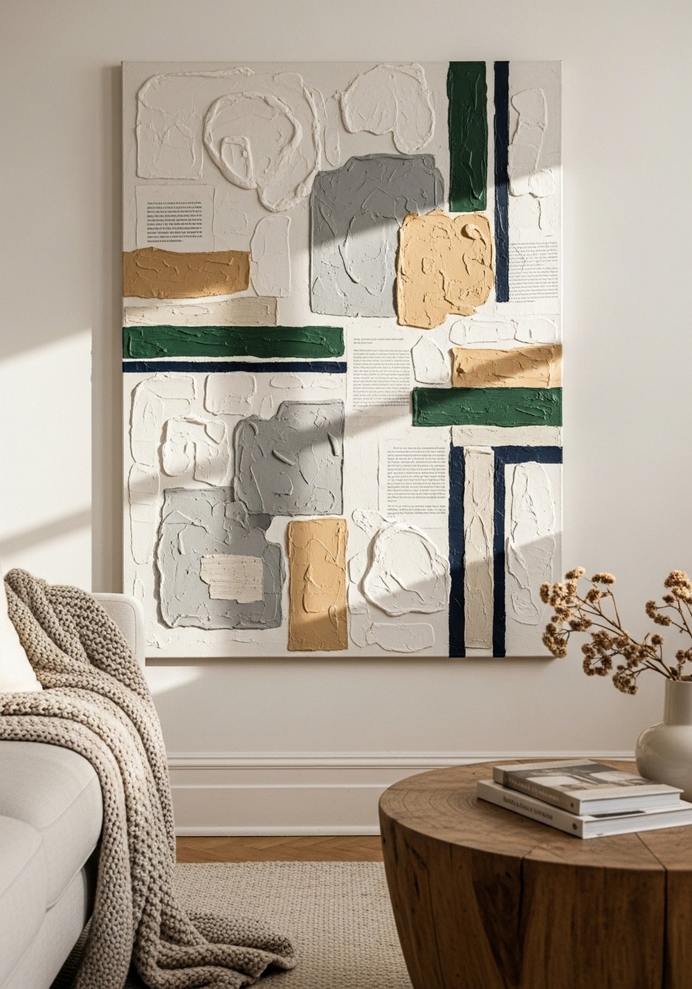 Textured Mixed-Media Colored Wall Art For Depth