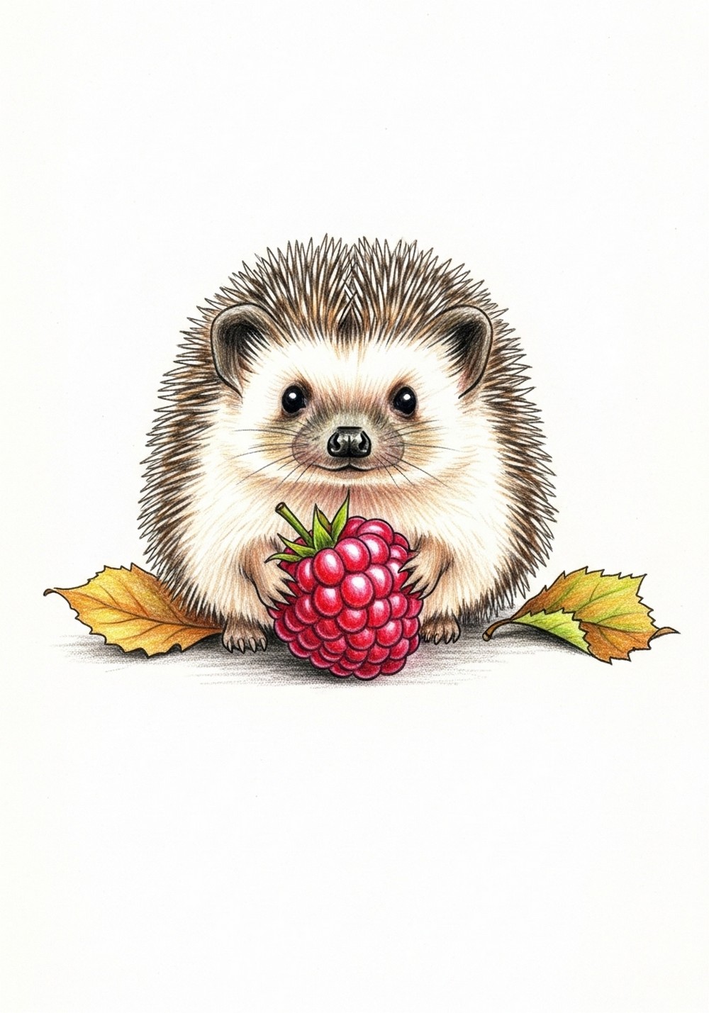 Tiny Hedgehog Holding A Berry