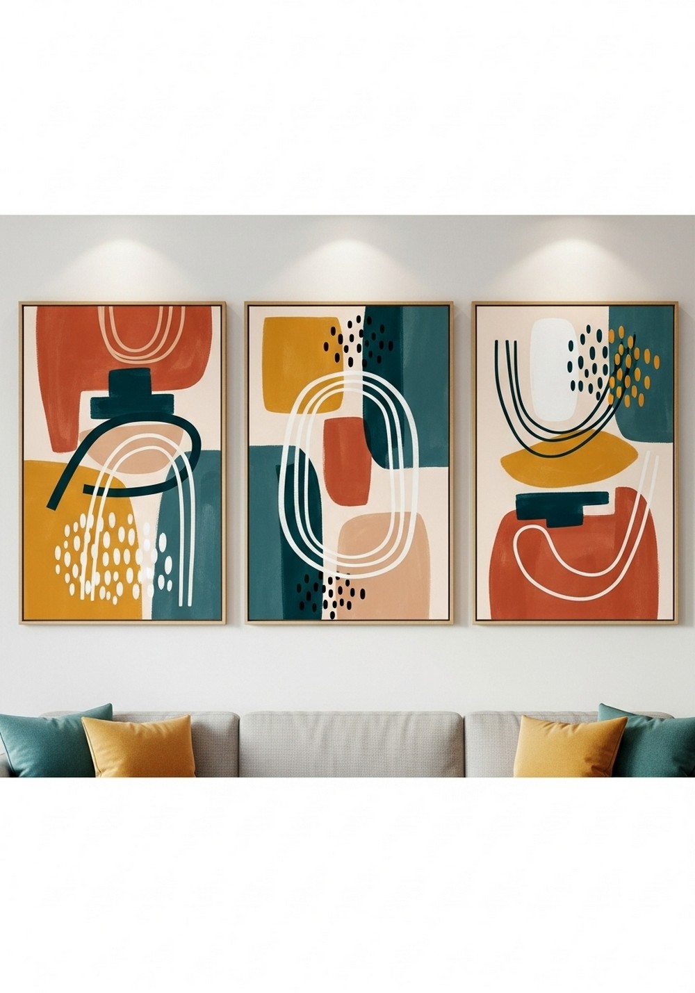 Triptych Modern Colorful Abstract Wall Art Set