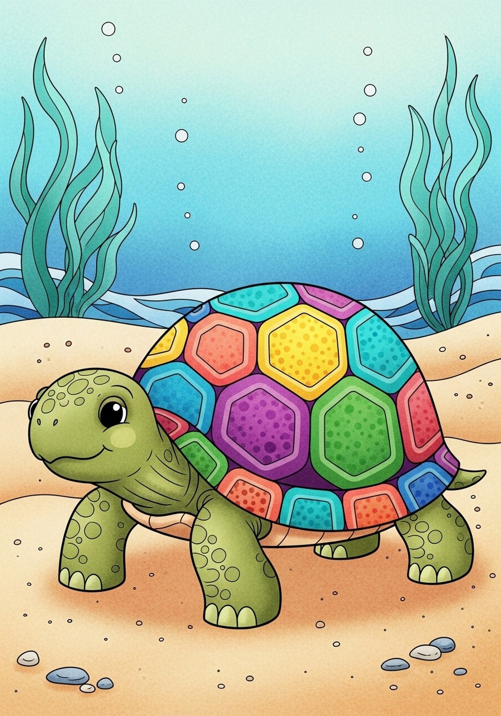 Turtle With Patterned Shell