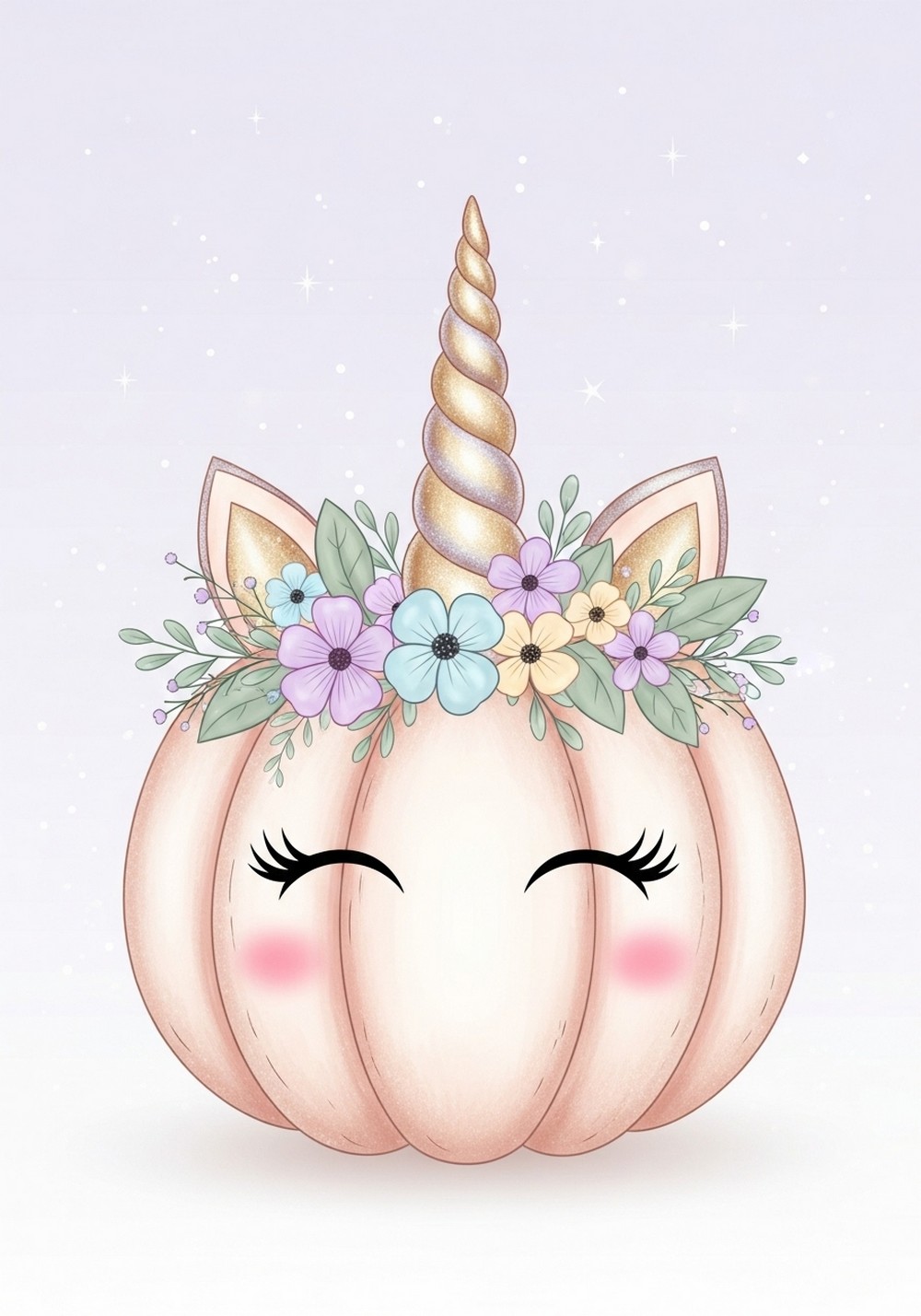 Unicorn Horn Cute Pumpkin Art