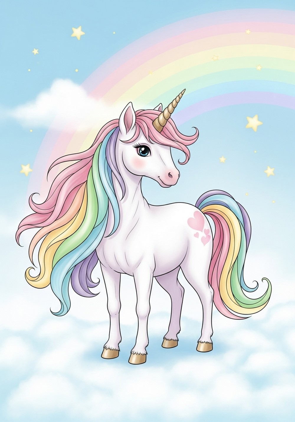 Unicorn Pony With Rainbow Mane