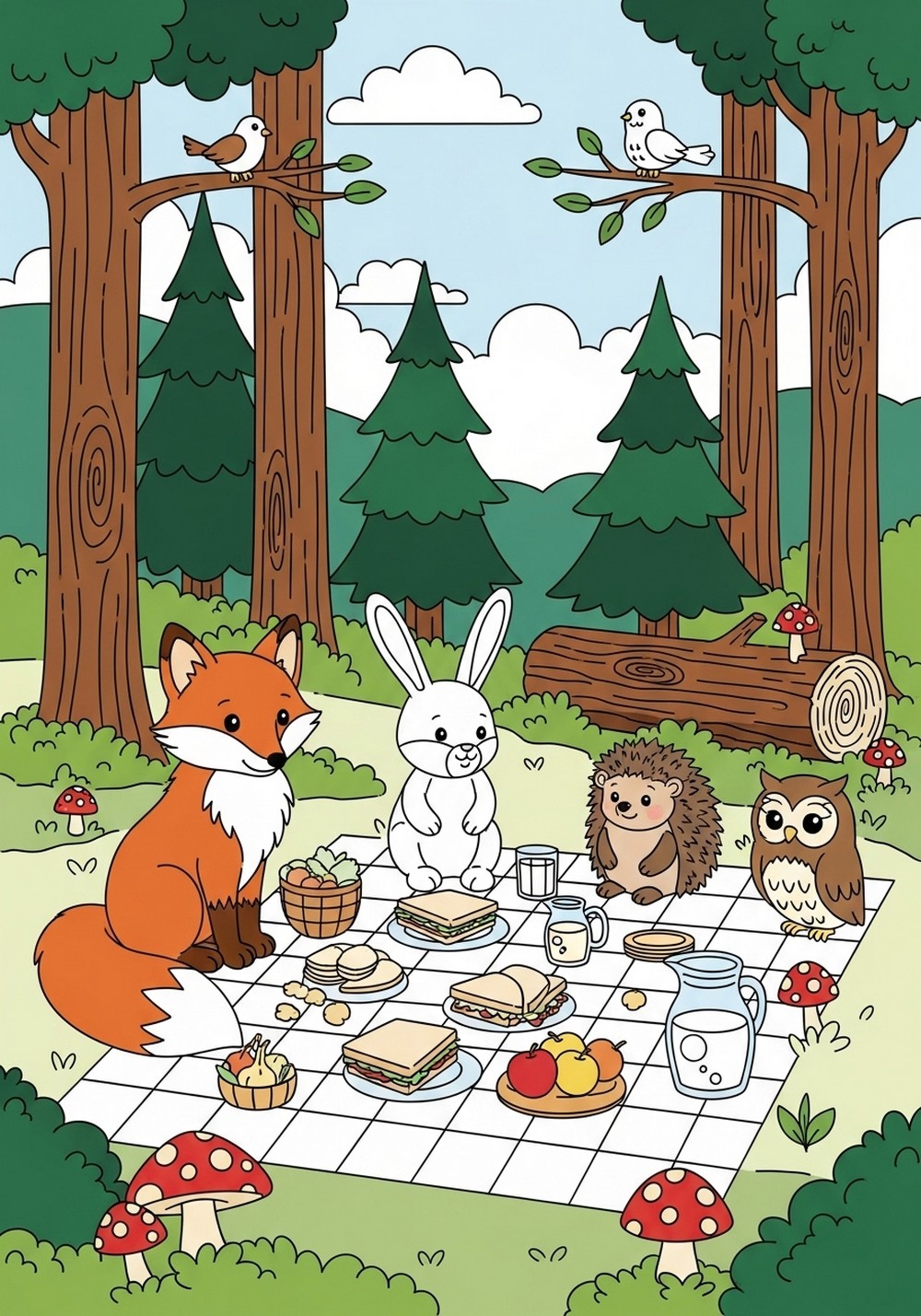 Woodland Critters Picnic In The Forest