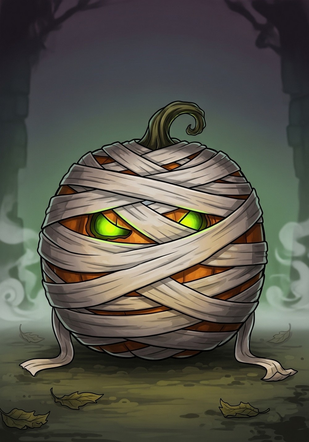 Wrapped Mummy Halloween Pumpkin