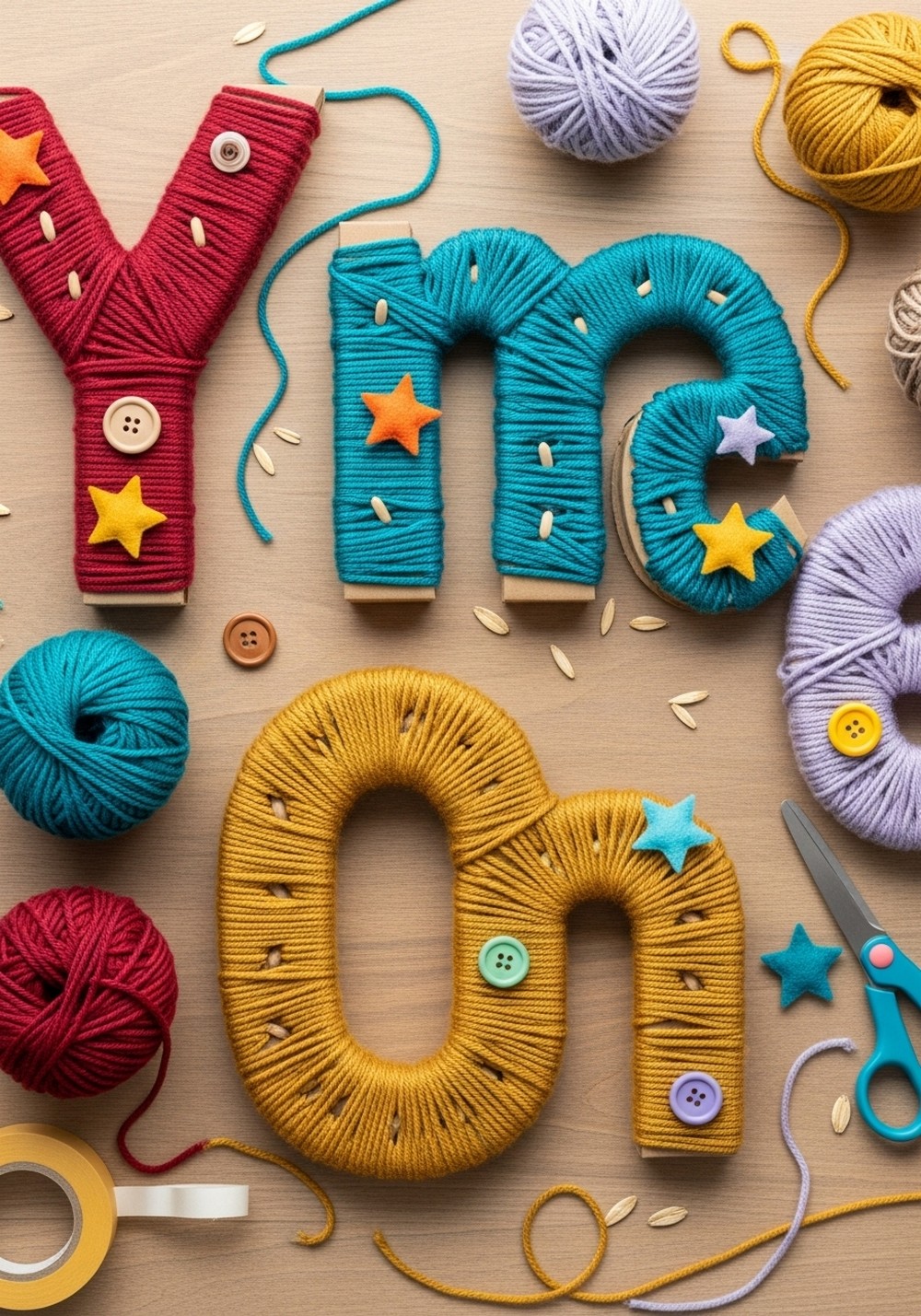 Yarn-Wrapped Letters